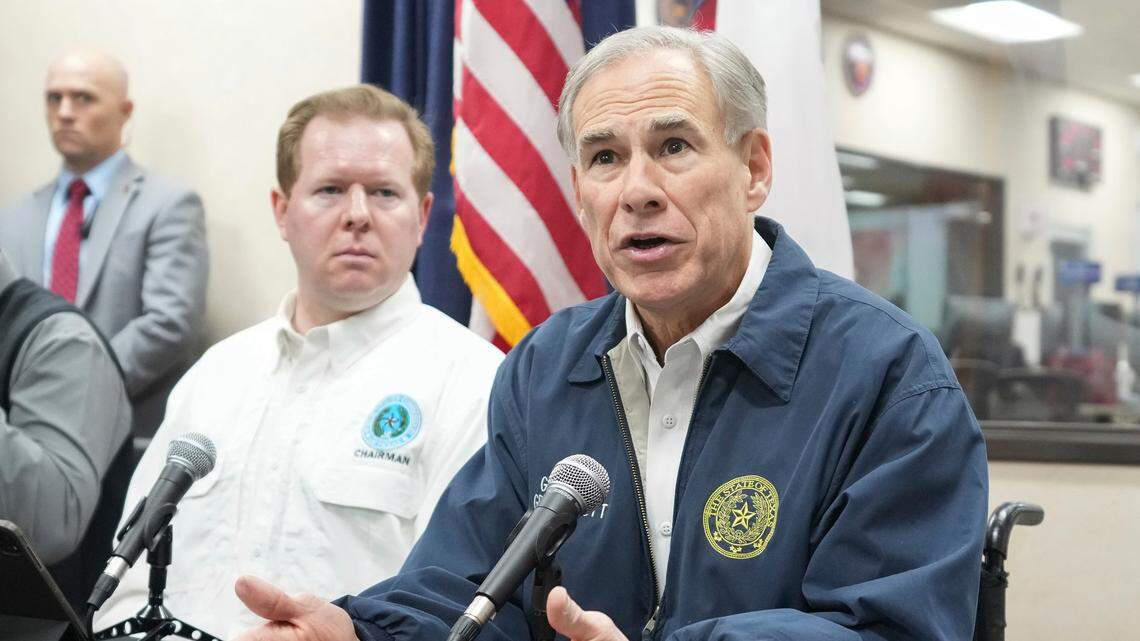 Gov. Greg Abbott talks about an approaching winter storm in 2021. (File photo)