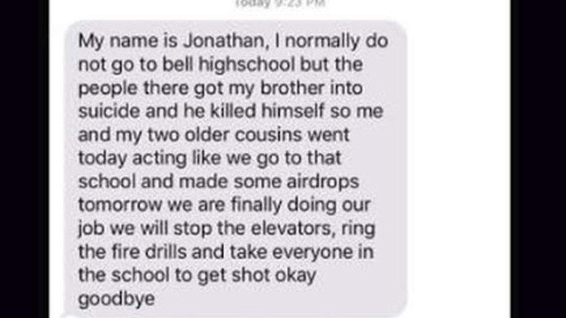 This is one of the threats that students and staff members at L.D. Bell High School have received in the last 24-hours.