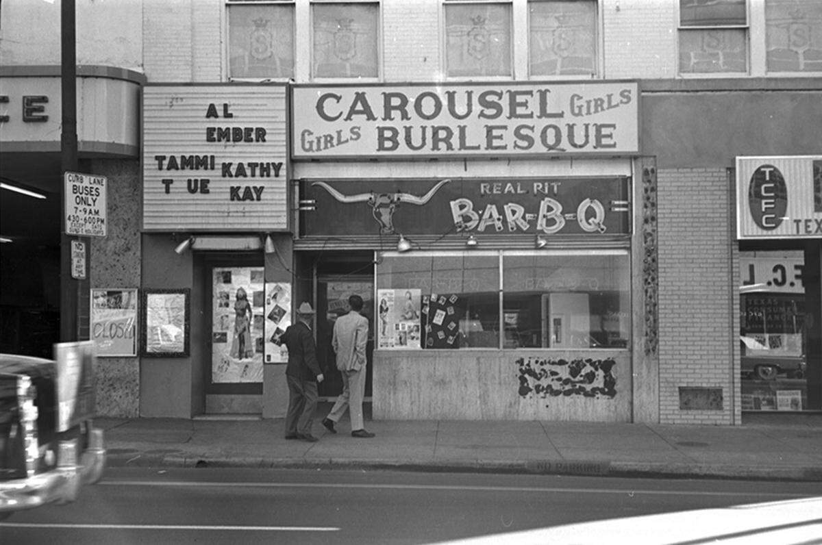 Nov. 24, 1963: The Carousel Club, Dallas, owned and managed by Jack Ruby, who shot Lee Harvey Oswald after the President Kennedy assassination.
