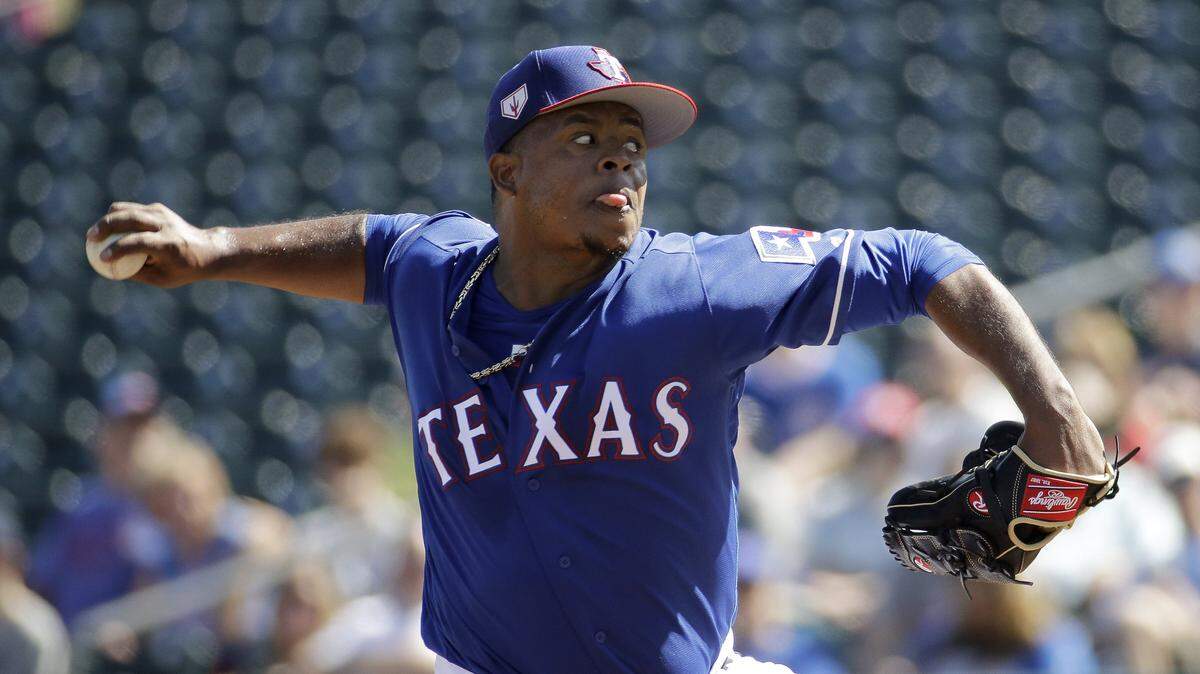 Edinson Volquez is in the Rangers’ starting rotation, but he might their No. 2 starter to open the season.