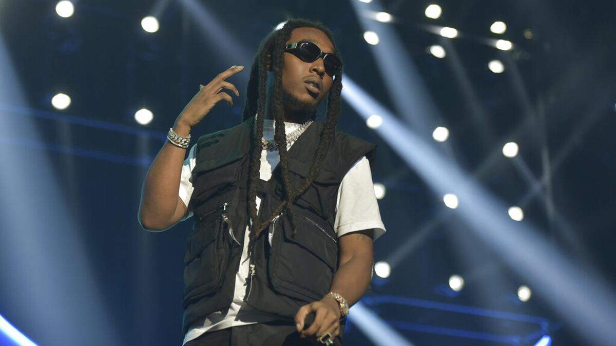 Takeoff of the hip hop group “Migos” performs during the 2019 BET Experience at the Staples Center on Saturday, June 22, 2019, in Los Angeles.
