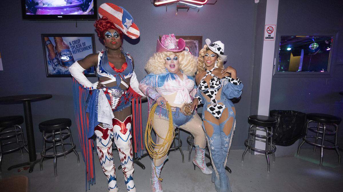 Bob the Drag Queen, Eureka O’Hara and Shangela from the show “We’re Here”. Season 3 episode 1 of the show takes place in Granbury.