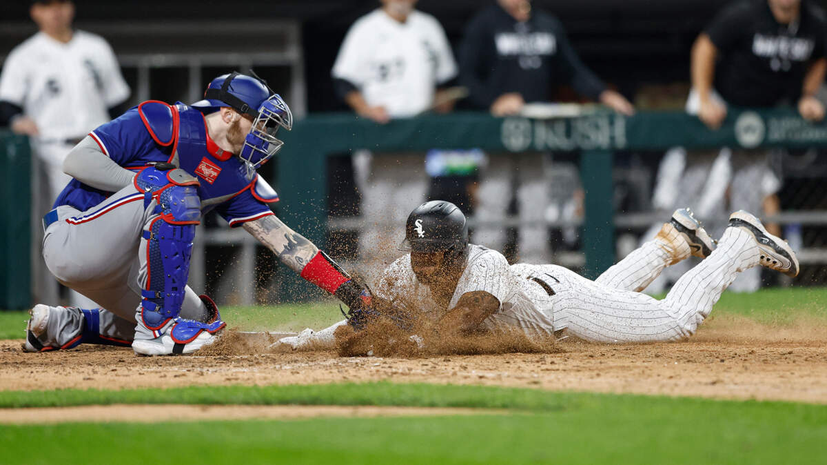 Texas Rangers’ catcher Johan Heim was called for violating MLB’s slide rule policy at home plate in their one-run loss at Chicago on Tuesday night.