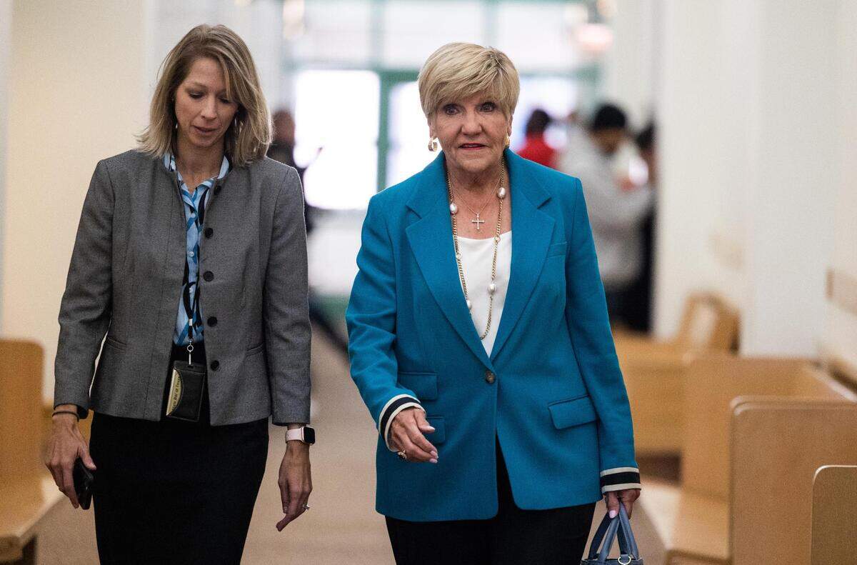 Former Fort Worth mayor Betsy Price arrives to a pre-trial hearing for Aaron Dean on Thursday, Nov. 17, 2022, at the Tim Curry Criminal Justice Center in downtown Fort Worth.