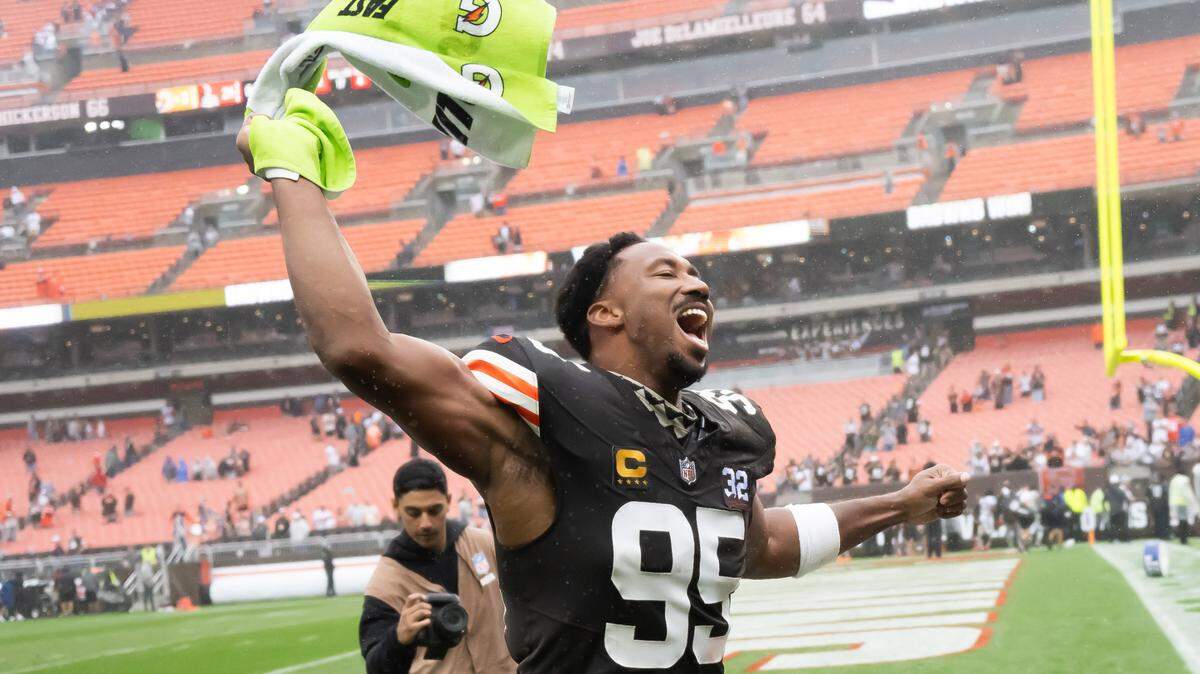 Myles Garrett requested a trade from the Cleveland Browns on Monday, Feb. 3. Mandatory Credit: Ken Blaze-USA TODAY Sports