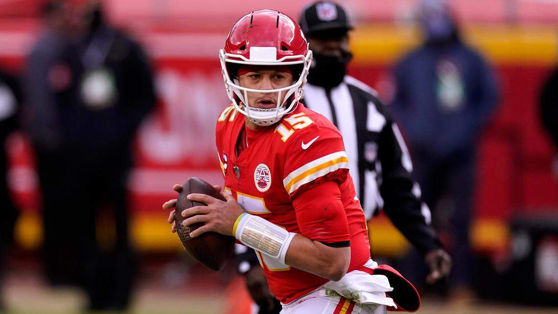 Kansas City Chiefs quarterback Patrick Mahomes throws during the second half of an NFL divisional round football game against the Cleveland Browns Sunday, Jan. 17, 2021, in Kansas City, Mo. (AP Photo/Charlie Riedel)