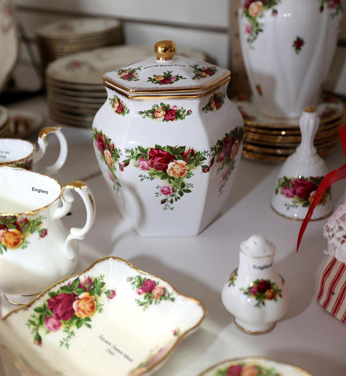 Royal Albert dishwater at Dishes Encore, the second place winner of this year’s Star-Telegram Readers Choice poll for best places to shop local for Christmas gifts. Owner Laura Keith says that items like cookie jars and teapots are popular gifts.