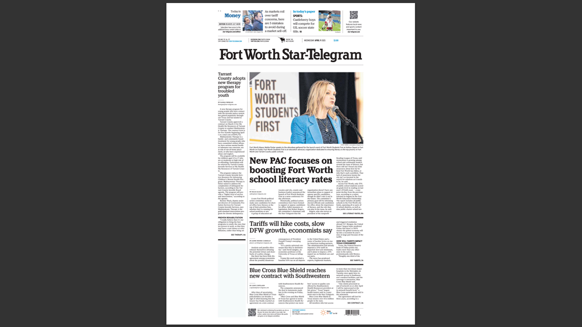 The April 9, 2025, edition of the Fort Worth Star-Telegram.