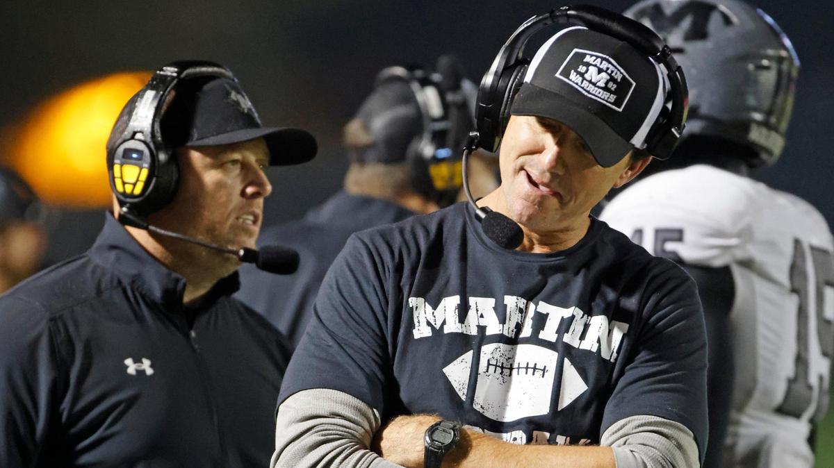 Arlington Martin head coach Chad Rives and his Warriors went toe to toe with No. Austin Lake Travis in the first half, but fell apart after halftime in a lopsided loss to the Cavaliers.