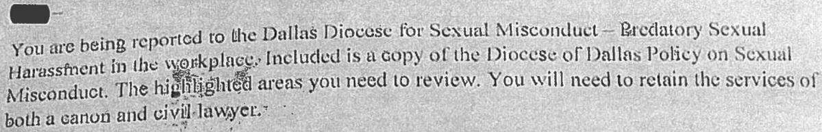 The beginning of the letter written by Father Richard Kirkham.