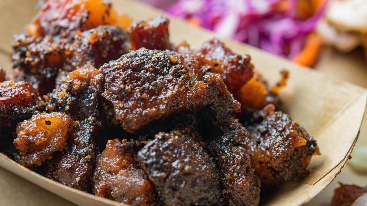 Bacon burnt ends at Heim Barbecue in Fort Worth in Fort Worth