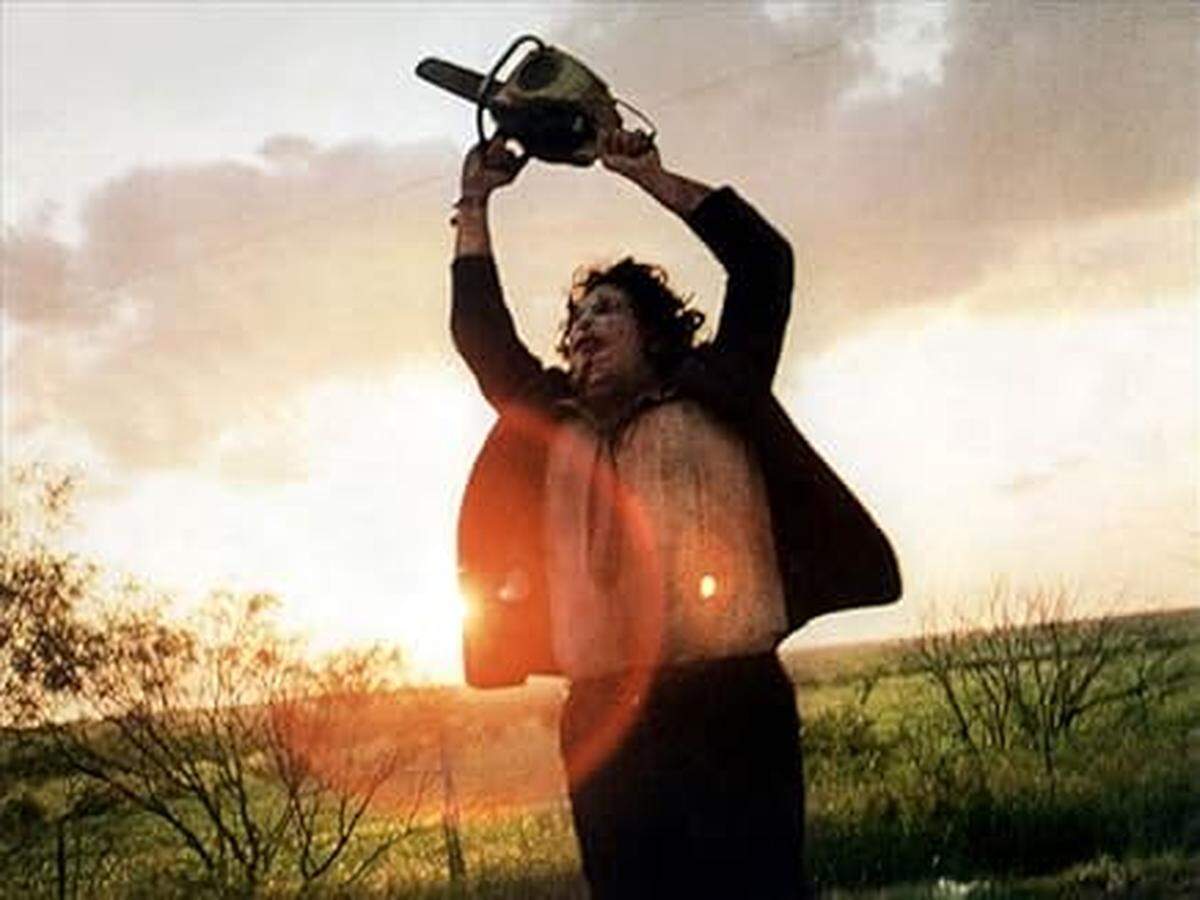 Gunnar Hansen as Leatherface in 1974’s “The Texas Chain Saw Massacre.”