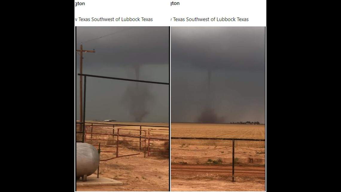 Three tornadoes formed near a home in Meadow, Texas, video shows.