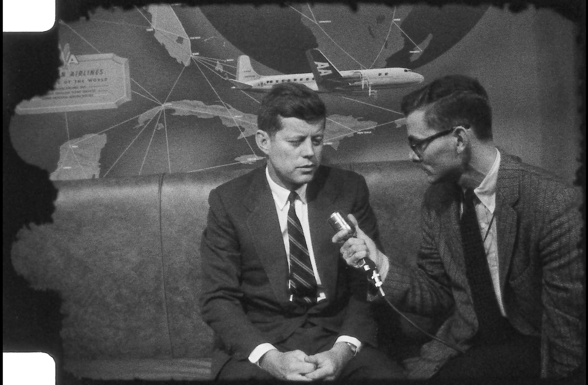 Film still of John F. Kennedy.