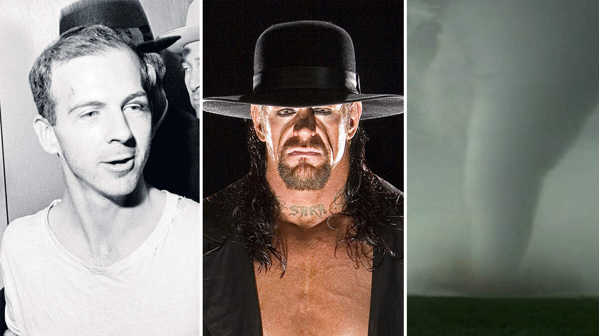 Lee Harvey Oswald, WWE superstar The Undertaker and a tornado are pictured together in the composite photo. These were among the suggestions on social media for team names for Dallas’ new XFL team.
