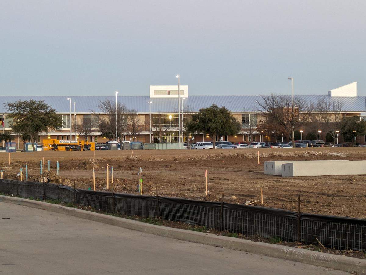 Construction is underway on an extended stay motel next to Basswood Elementary in far north Fort Worth on Wendesday, Feb. 21, 2024.