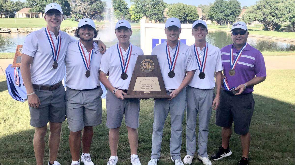 Granbury boys golf team finishes third place in the 5A state tournament, Tuesday May 21, 2019.