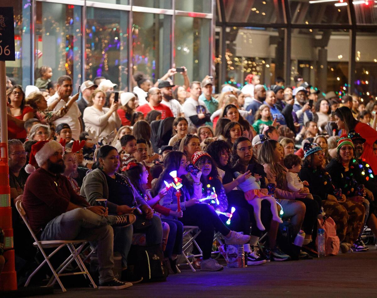Parade-goers lined the streets in some places eight to 10 rows deep.