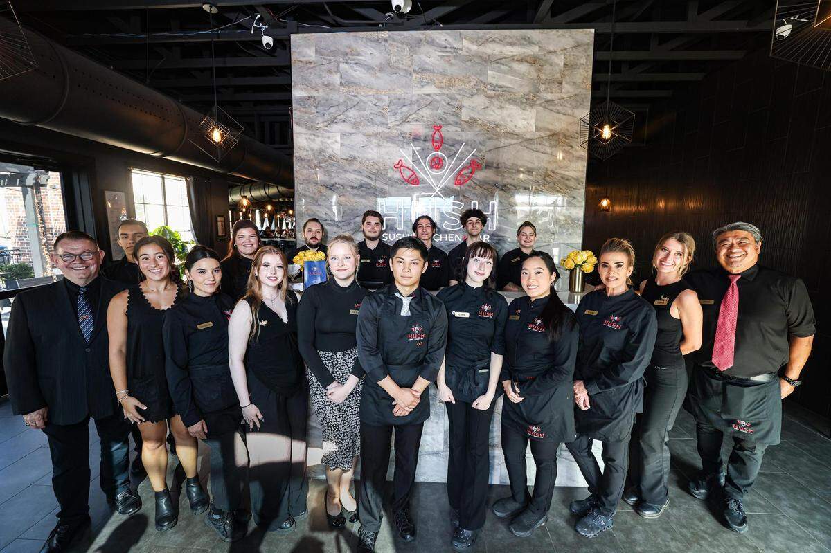 The full staff at Hush Sushi, Kitchen and Bar in Keller, Texas on Thursday, Aug. 24, 2023.