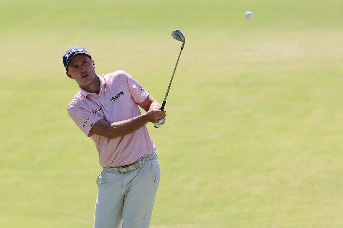 Russell Henley plays a shot on the 15th hole during the final round of the Charles Schwab Challenge on Sunday at Colonial Country Club in Fort Worth.