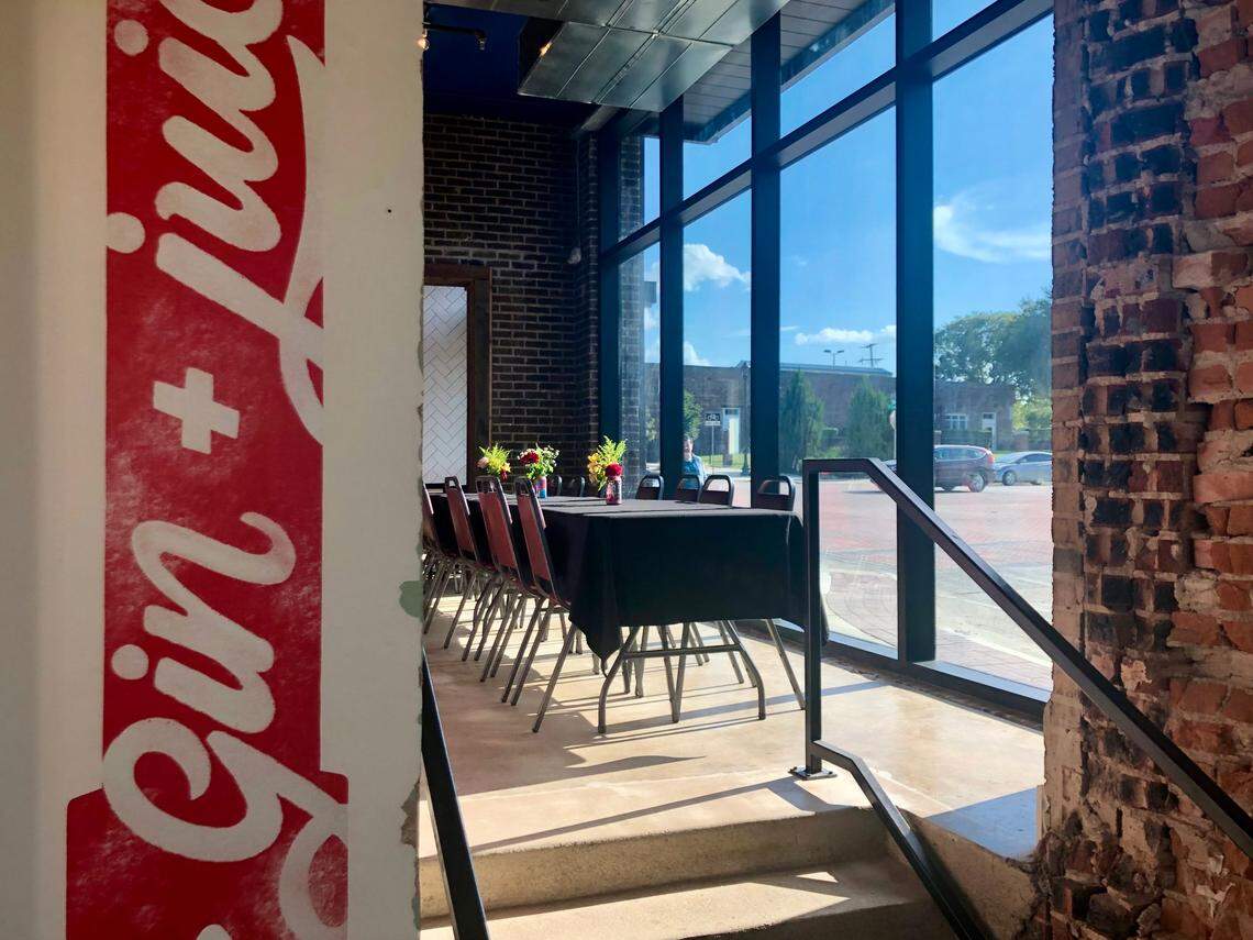The dining room at the South Main Village home of One Trick Pony Pizza Tavern, in its days as Hot Box Biscuit Club in Fort Worth, Texas, seen Sept. 11, 2019.