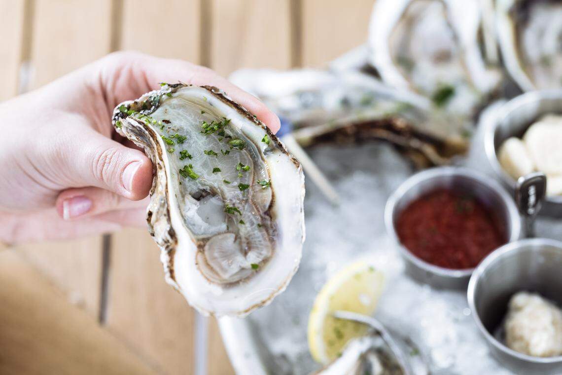 Oysters are flown in from the East Coast daily to Hudson House locations across Texas.