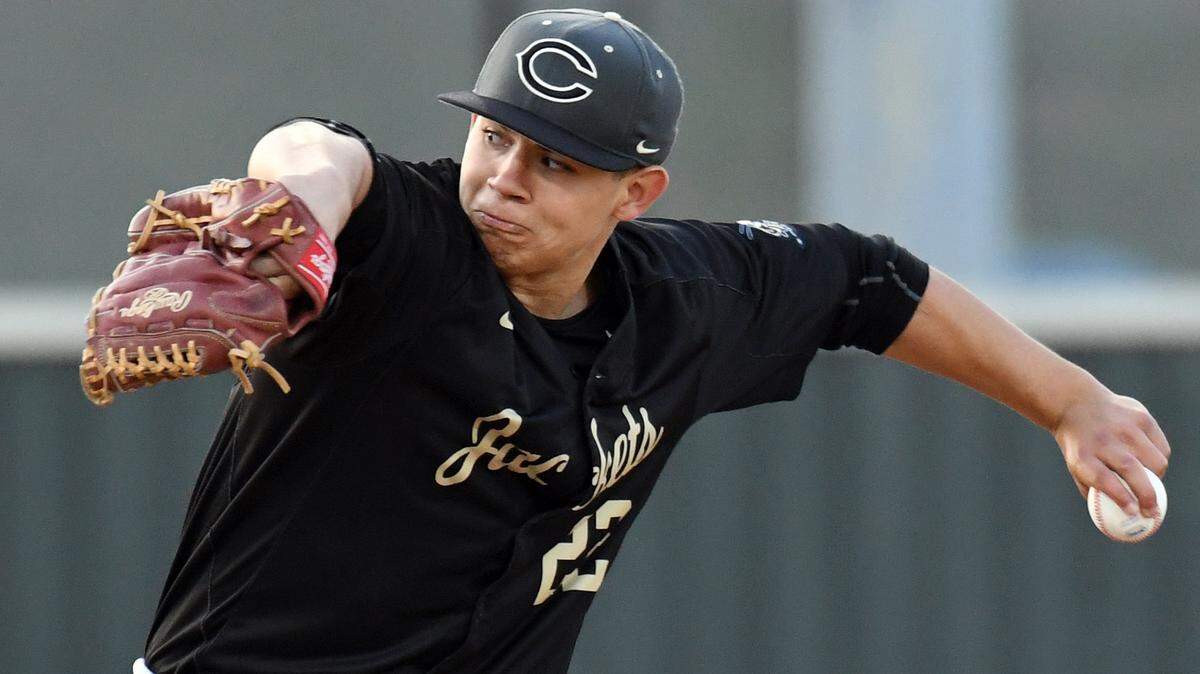 Cleburne pitcher Willie Rangel in action against Burleson Centennial, April 10, 2018. Rangel threw a no-hitter in Cleburne’s 9-0 win.