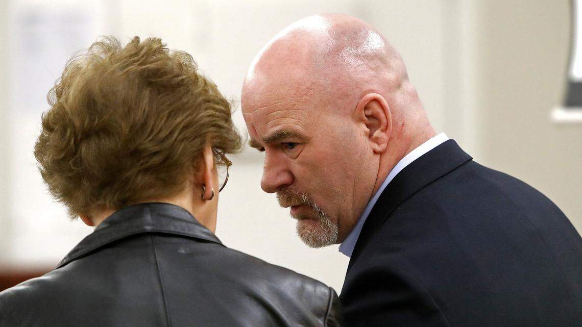 Mark Andrews, right, was found guilty of the 2016 murder of his wife, a Keller ISD school teacher. He was sentenced Thursday to life in prison and will not be eligibile for parole for at least 30 years.