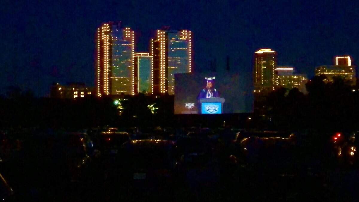 Fort Worth’s Coyote Drive-In hosted Crowley high school graduation on Sunday June 14, 2020.