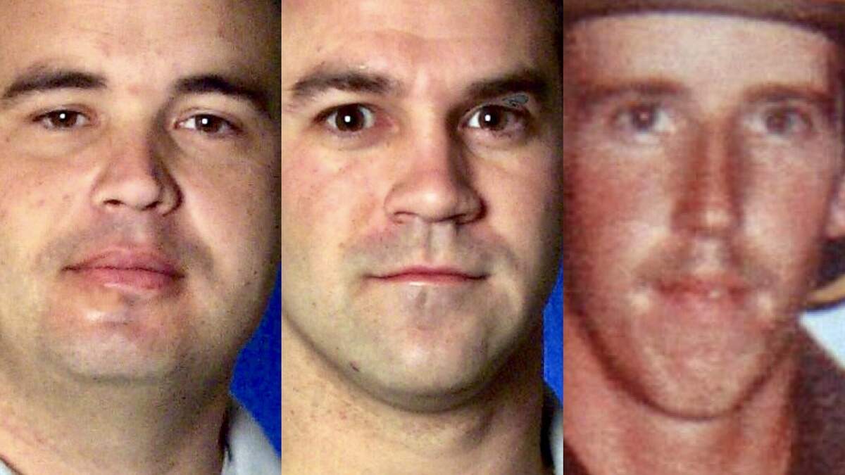 Fort Worth Fire Lt. Brian Collins and Eng. Phillip Dean, from left, both also Lake Worth volunteer firefighters, were killed in the Feb. 15, 1999 fire at Precious Faith Temple in Lake Worth. Garry Sanders, right, had responded as a Sansom Park volunteer.