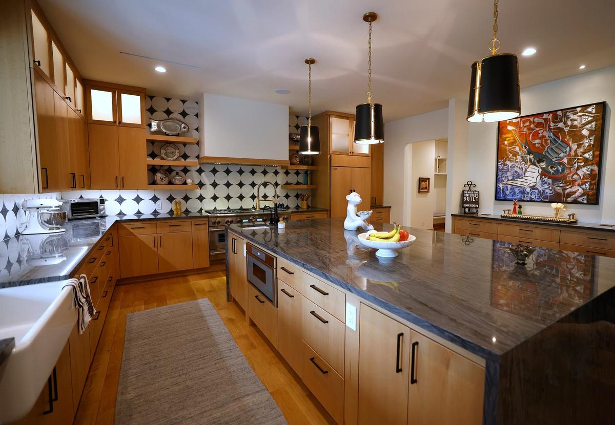The kitchen of Lazy H Ranch’s main house. Lazy H Ranch is a 50-acre property in Fort Worth. The main home has 5 bedrooms and 6.5 bathrooms as well as an infinity-edge pool. There is also an eight-stall stable, two guest houses and a ranch-hand house.