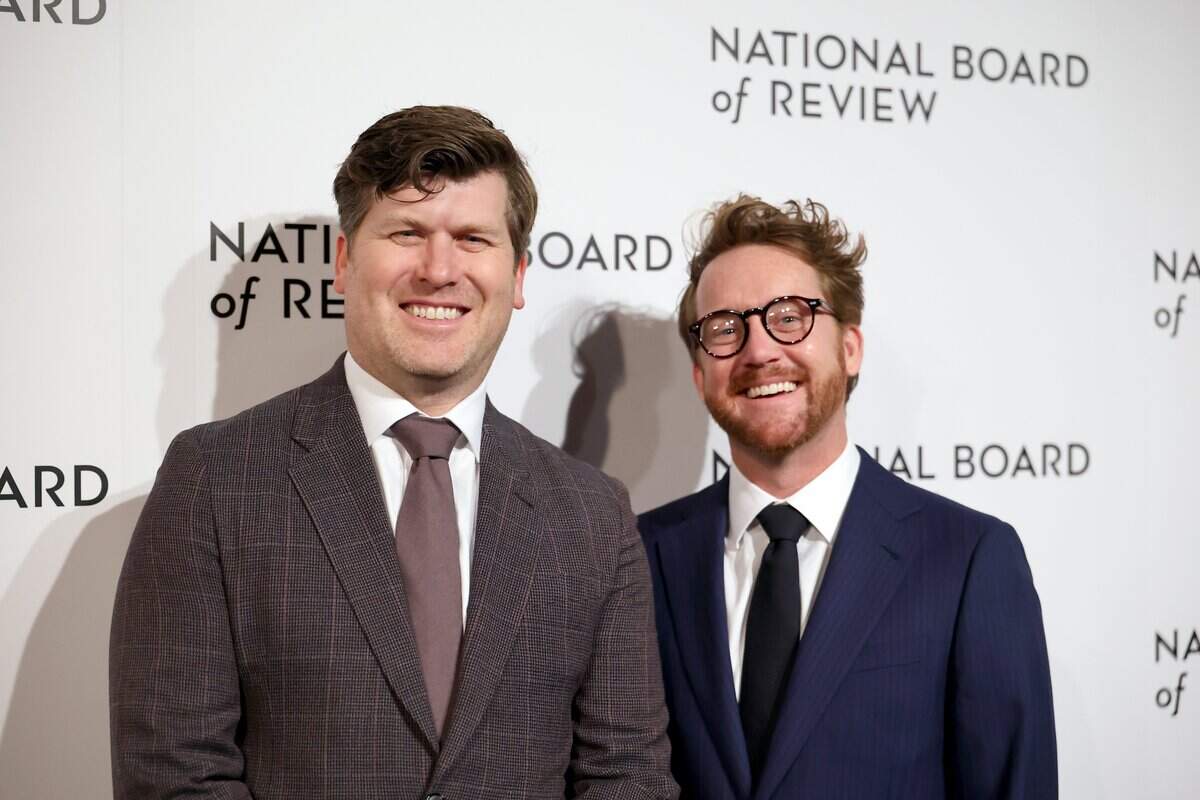 NEW YORK, NEW YORK - JANUARY 13: (L-R) Greg Kwedar and Clint Bentley attend the 2026 National Board Of Review Gala at Cipriani 42nd Street on January 13, 2026 in New York City. (Photo by Mike Coppola/Getty Images)