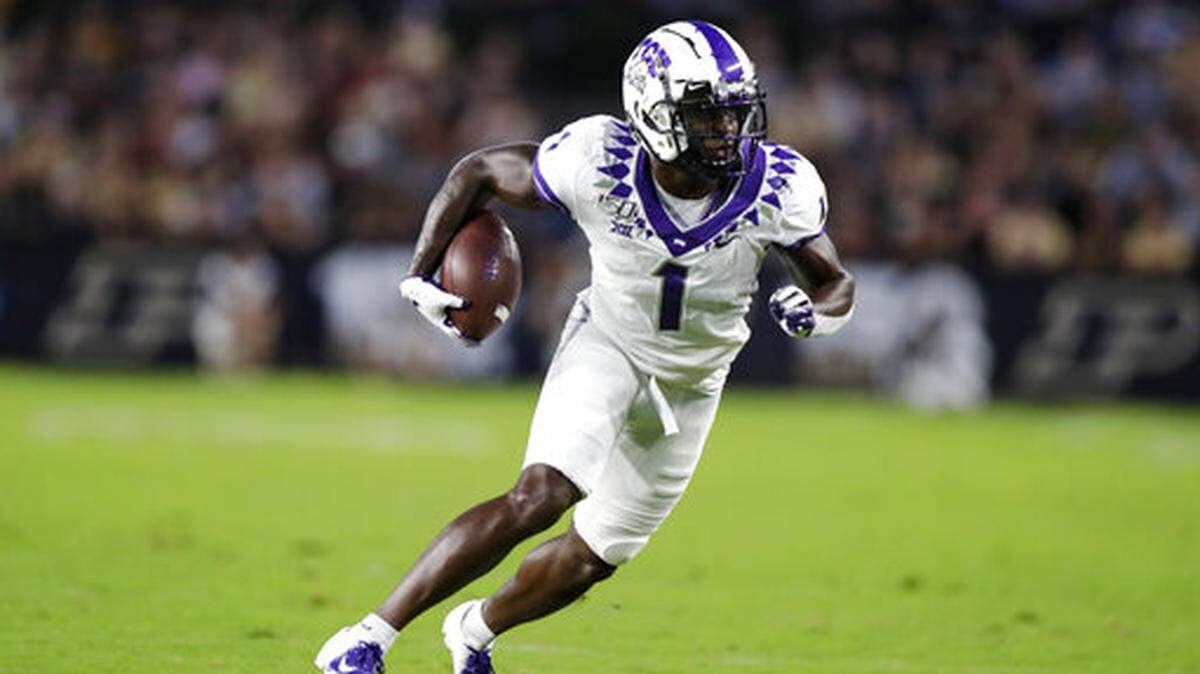 TCU wide receiver Jalen Reagor, in action against Purdue on Sept. 14, 2019, will participate in the State Farm All-Star Challenge on Monday at AT&T Stadium in Arlington.