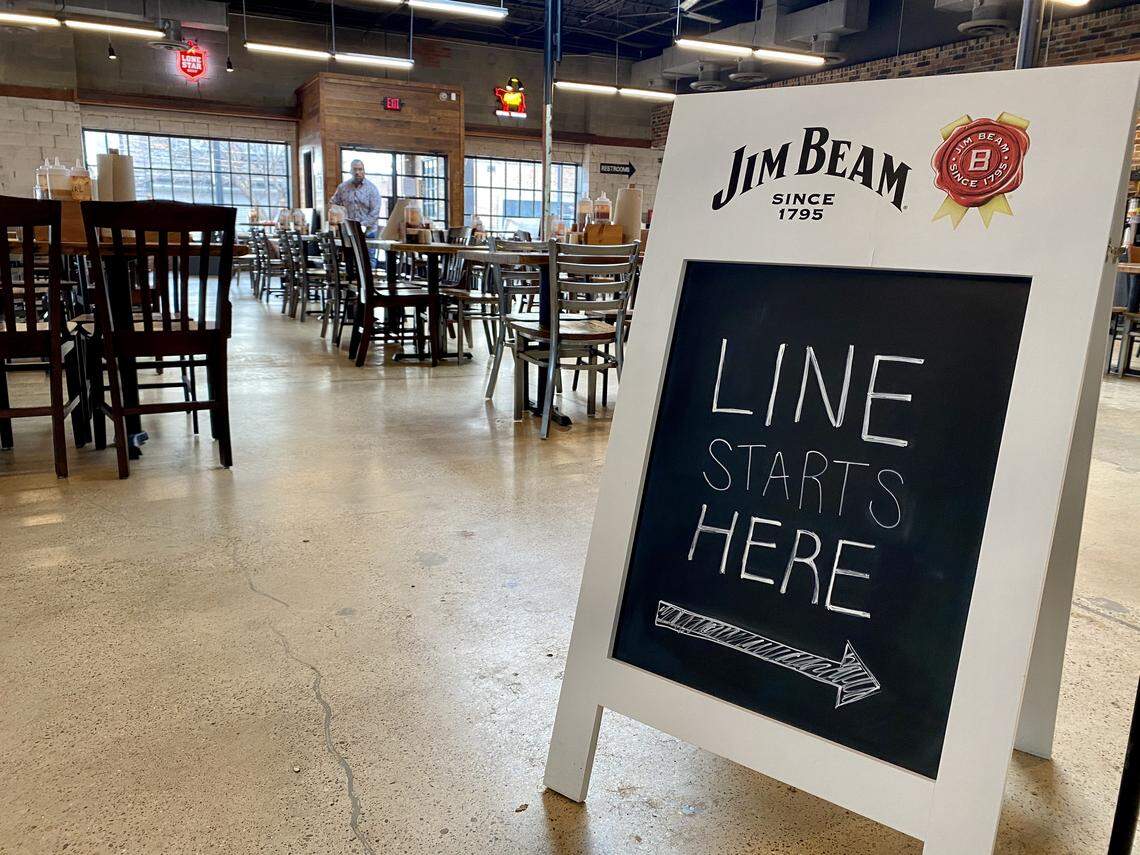 Terry Black’s Barbecue is less crowded at lunch than nearby Pecan Lodge.
