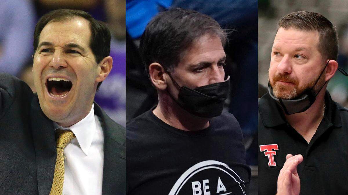 Baylor men’s basketball coach Scott Drew, left, Indiana University alum Mark Cuban, middle, and Texas Tech coach Chris Beard all have some level of interest or influence in the potential Indiana University men’s basketball coaching job.