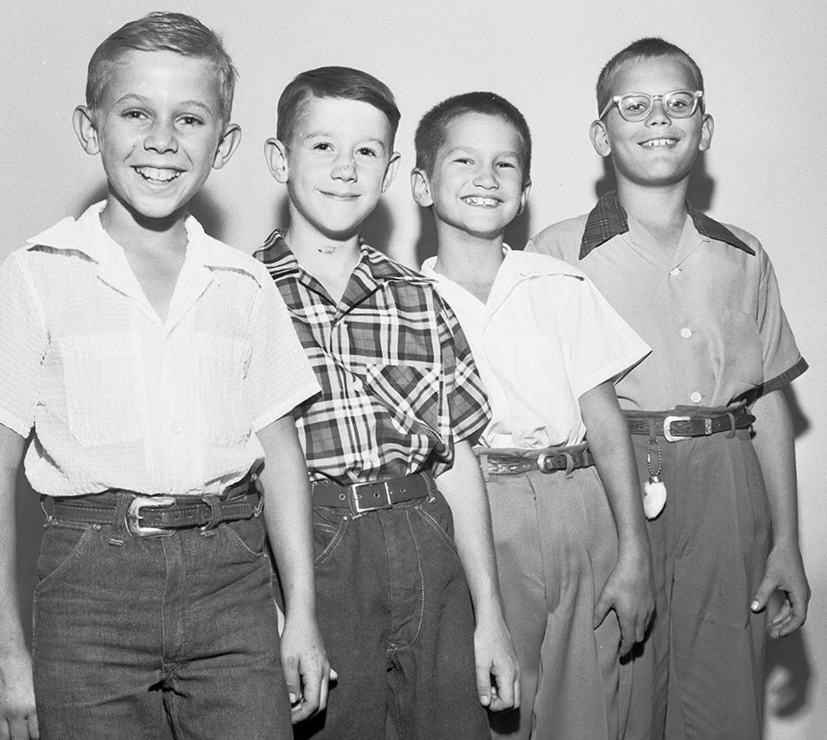 In 1952, children raised money for a Star-Telegram Milk and Ice Fund Benefit, including Townes Van Zandt, second from right. Others shown are Andrew Beech Jr., Johnny Langdon and Robert “Monk” White.