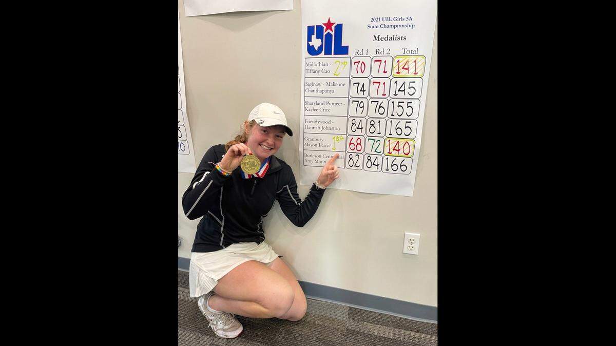 Granbury junior Mason Lewis won the UIL 5A girls state golf tournament on Tuesday at White Wing Golf Club in Georgetown.