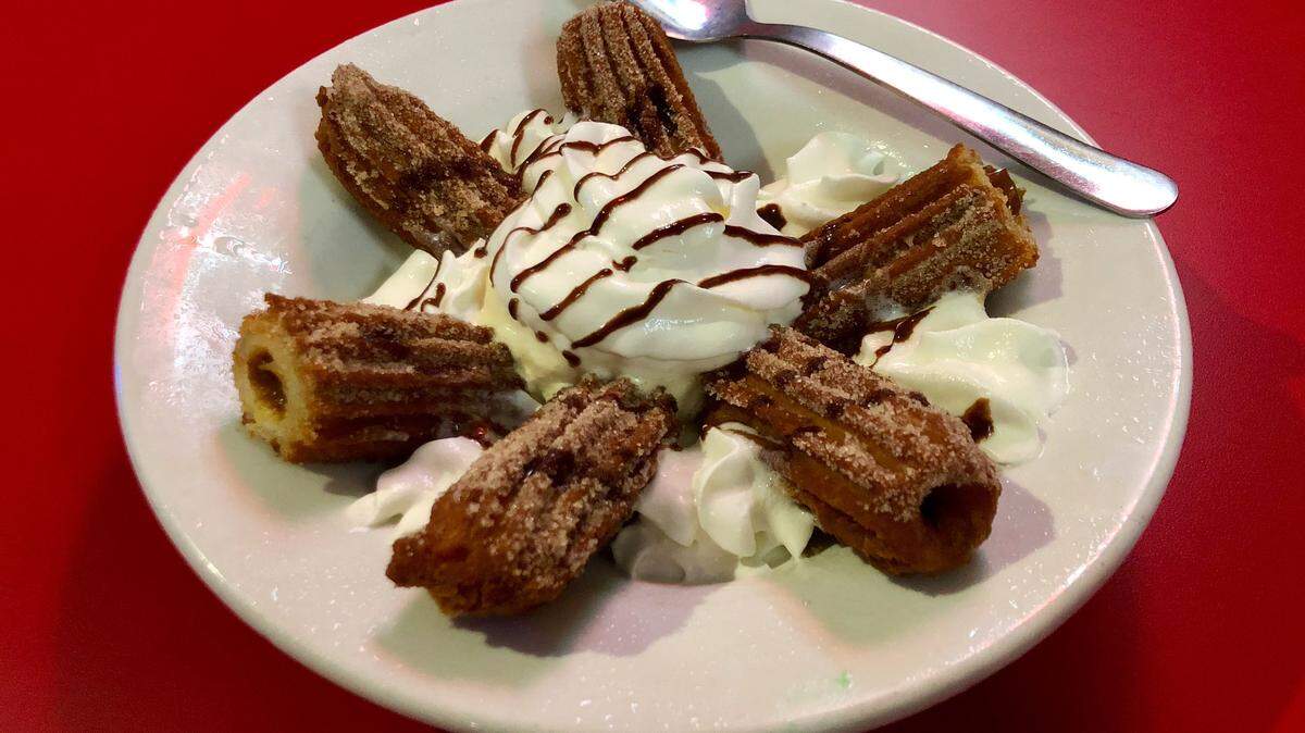 Churros at Rio Bravo, one of several restaurants in La Gran Plaza mall.