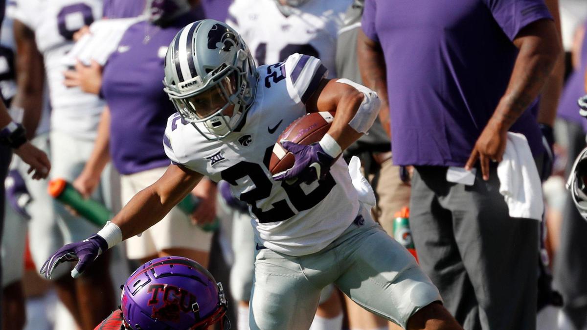 Kansas State running back Deuce Vaughn (22) is a product of Cedar Ridge High School in Round Rock.