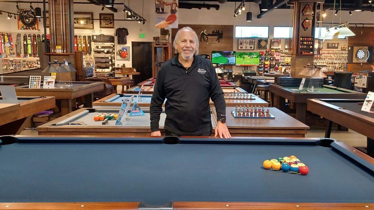 Ernest Lazo at his Fort Worth Billiards Superstore on West Vickery Boulevard.