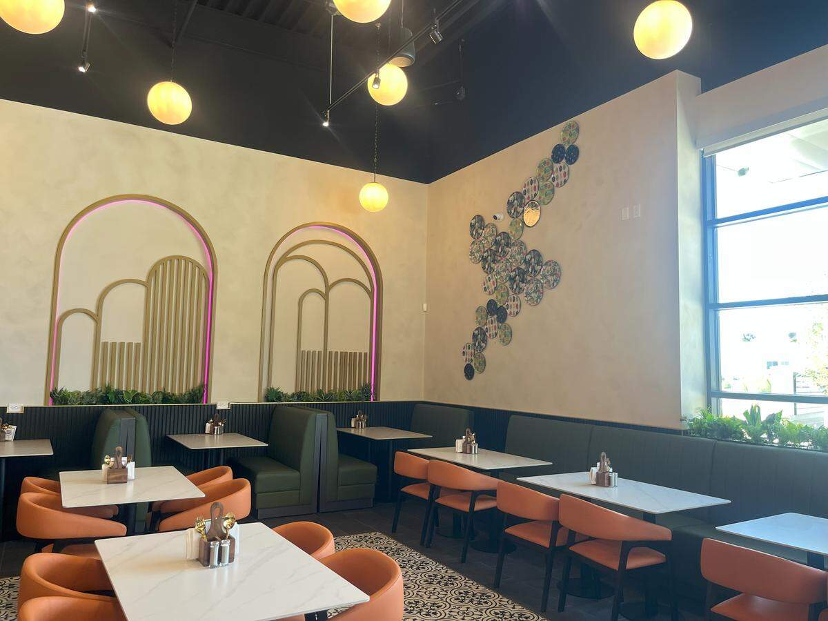 The dining room at Hyderabad House is an ode to Indian culture to reflect the food that customers eat.