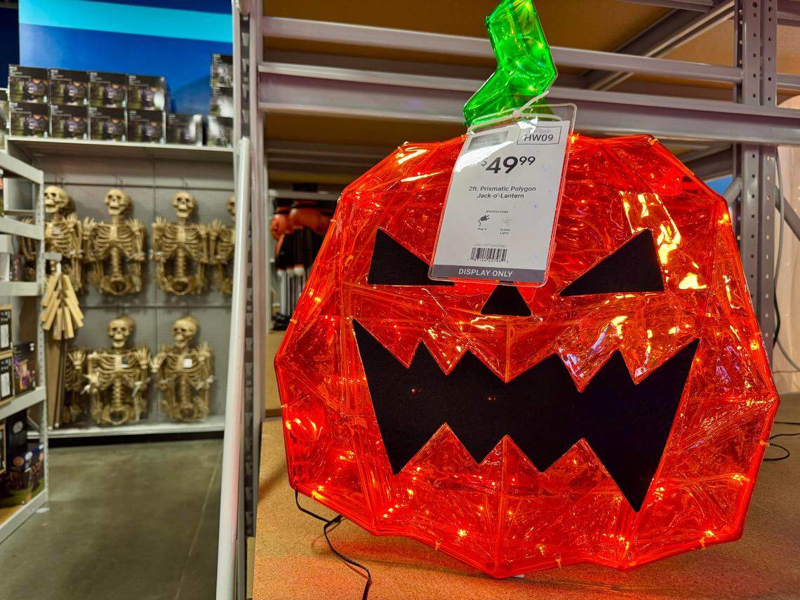 Halloween decorations at the At Home store in far north Fort Worth on Friday, July 11, 2025. The retailer rolled out Halloween merchandise in late June.