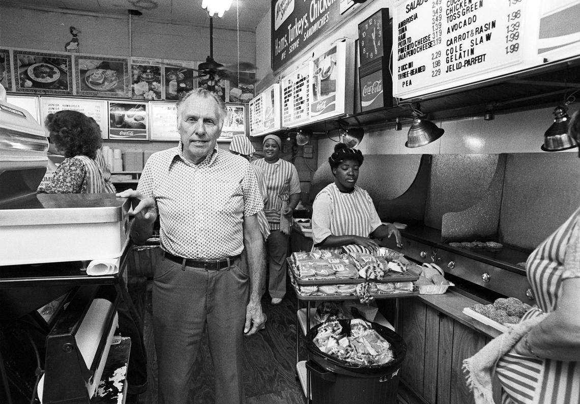 Sept. 24, 1980: O.R. Gentry, butcher in the 1960s at Kincaid’s Grocery, 4901 Camp Bowie, created a hamburger from excess meat that became nationally famous. Eventually, Gentry and his family became owners of today’s Kincaid’s.