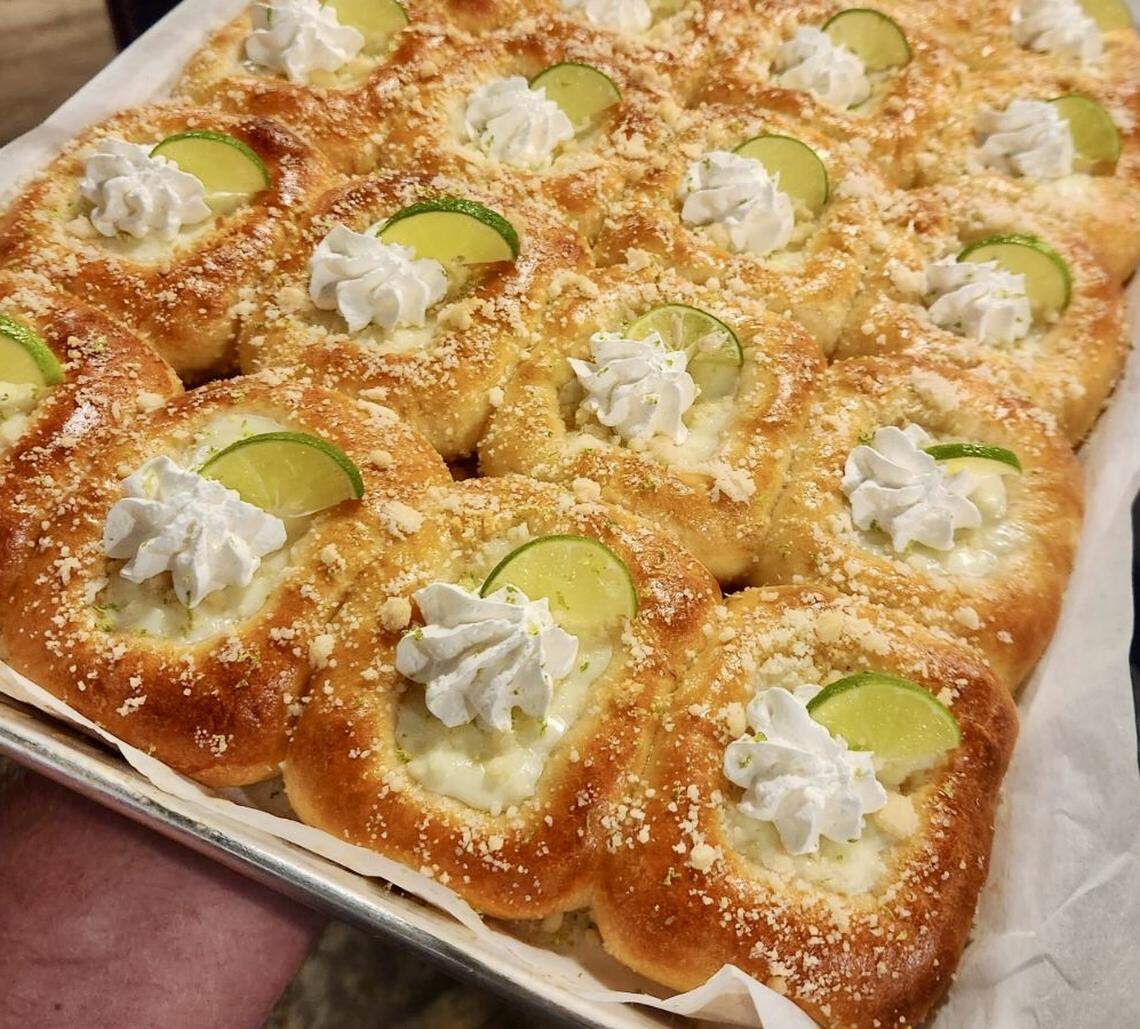 Key lime kolaches, among several flavors sold Friday mornings at Dayne’s Craft BBQ in Aledo.