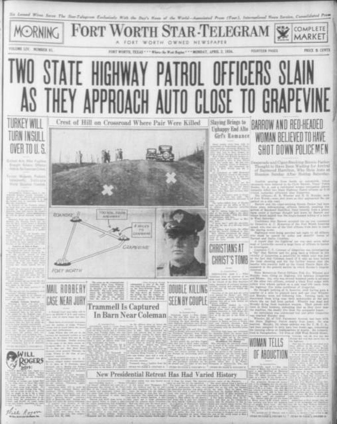 The Star-Telegram Monday edition after the Easter killings.