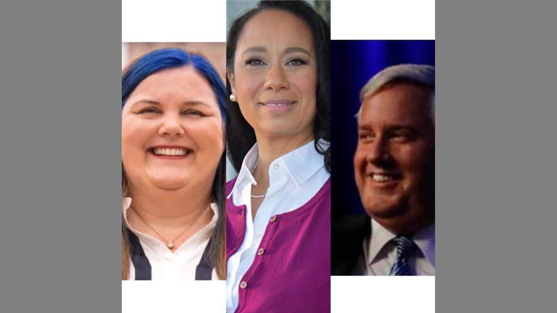 Democratic lieutenant governor candidates (from left): State Rep. Michelle Beckley, former Texas Democratic Party vice-chairwoman Carla Brailey and former nominee Mike Collier.