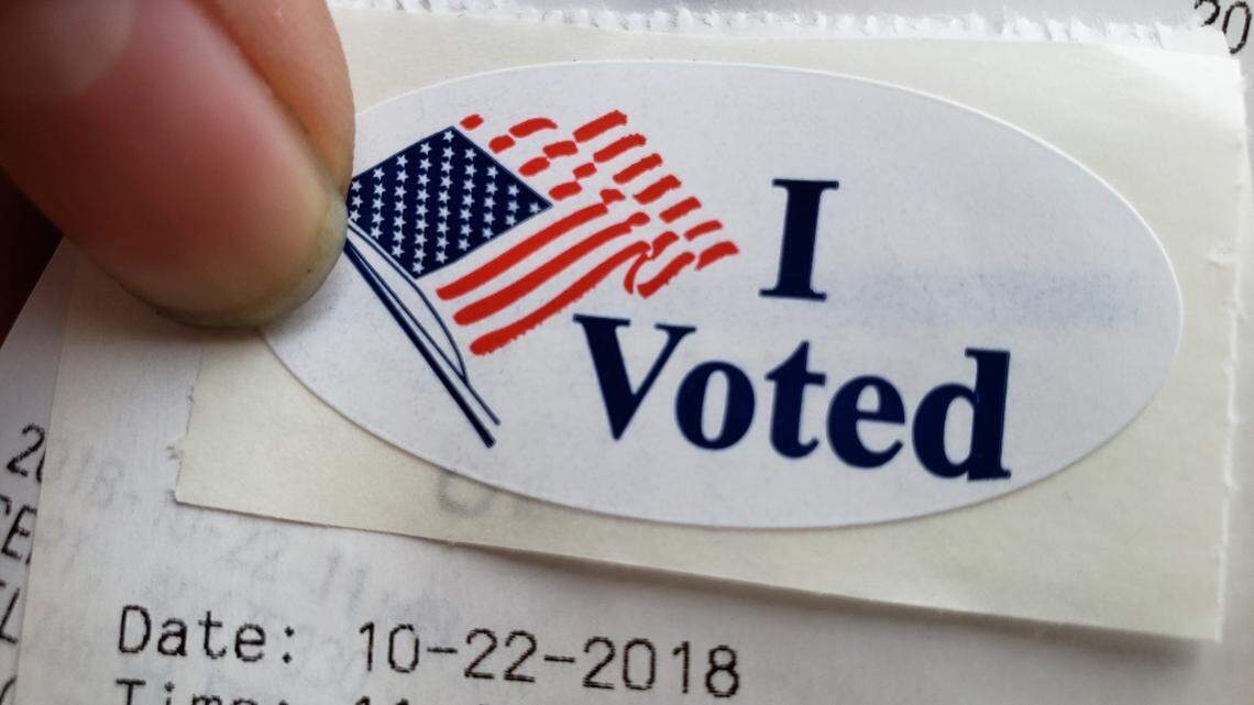 Early voters got these stickers after casting their ballots.