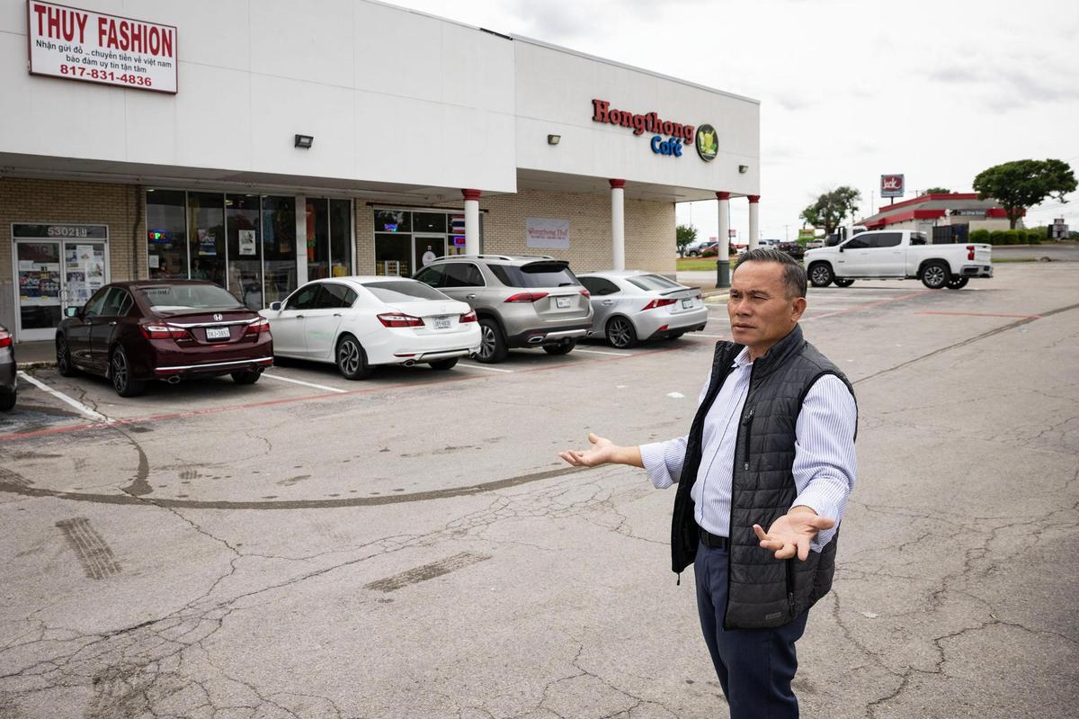 David Dang had drafted plans years ago to add a plaza to his shopping center on East Belknap Street. He said he felt betrayed when the city no longer backed the project.