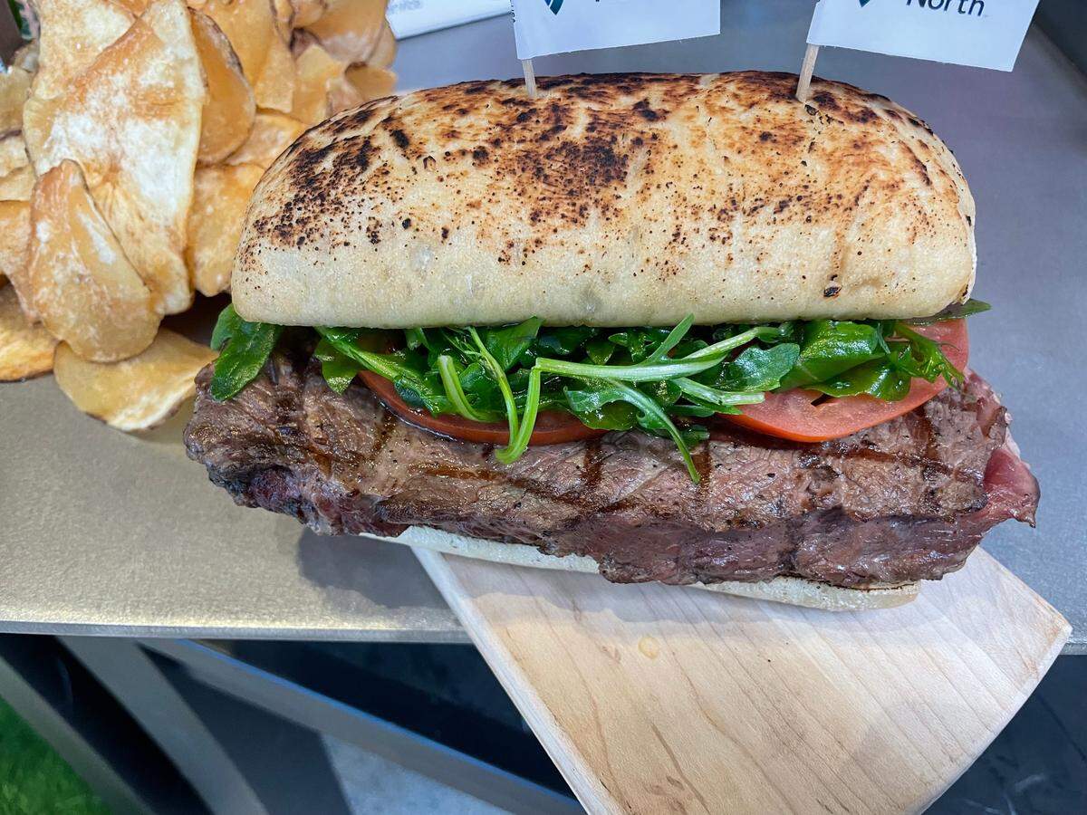 The Texas Steak Sandwich is among the new food items at Globe Life Field for the 2024 MLB All-Star Game.