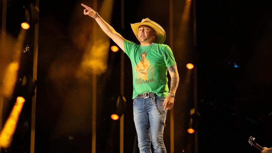 Jason Aldean performs during the 2023 CMA Fest on Saturday, June 10, 2023, at Nissan Stadium in Nashville, Tenn. (Photo by Amy Harris/Invision/AP)